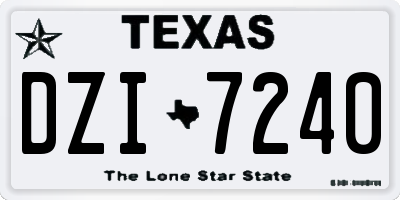 TX license plate DZI7240