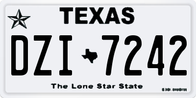 TX license plate DZI7242