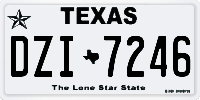 TX license plate DZI7246