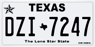 TX license plate DZI7247