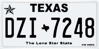TX license plate DZI7248