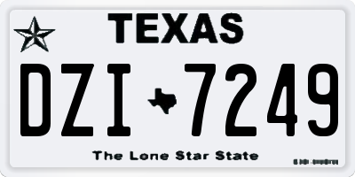 TX license plate DZI7249