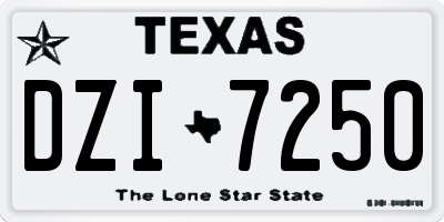 TX license plate DZI7250