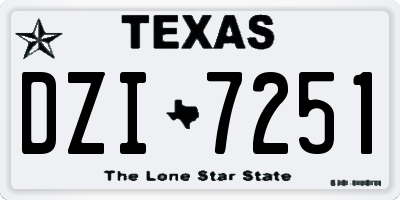 TX license plate DZI7251