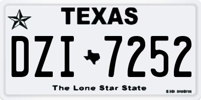 TX license plate DZI7252