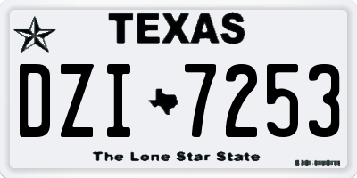 TX license plate DZI7253