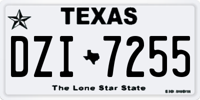 TX license plate DZI7255