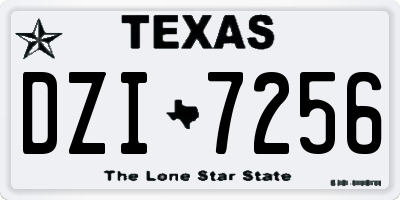 TX license plate DZI7256