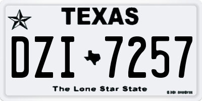 TX license plate DZI7257