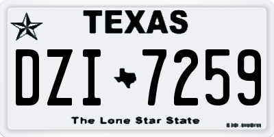 TX license plate DZI7259