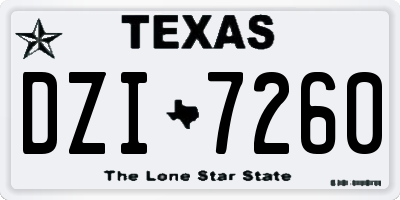 TX license plate DZI7260