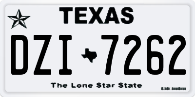 TX license plate DZI7262