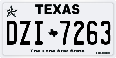 TX license plate DZI7263
