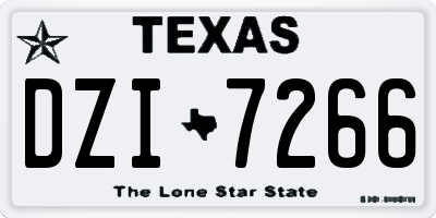 TX license plate DZI7266