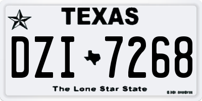 TX license plate DZI7268