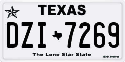 TX license plate DZI7269