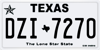 TX license plate DZI7270