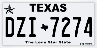TX license plate DZI7274
