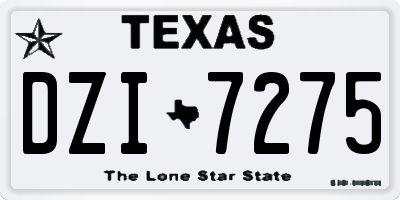 TX license plate DZI7275