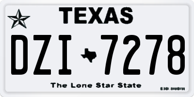 TX license plate DZI7278