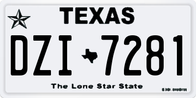 TX license plate DZI7281