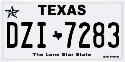 TX license plate DZI7283