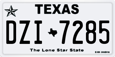 TX license plate DZI7285
