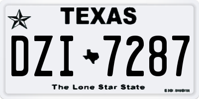 TX license plate DZI7287