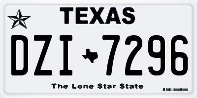 TX license plate DZI7296