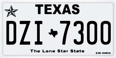 TX license plate DZI7300