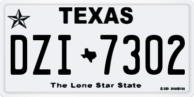 TX license plate DZI7302