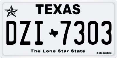 TX license plate DZI7303