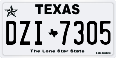 TX license plate DZI7305