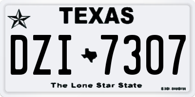 TX license plate DZI7307