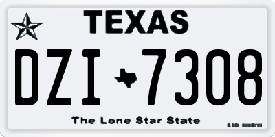 TX license plate DZI7308