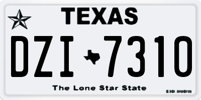 TX license plate DZI7310