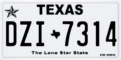 TX license plate DZI7314