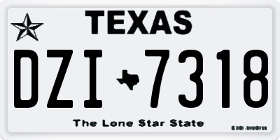 TX license plate DZI7318
