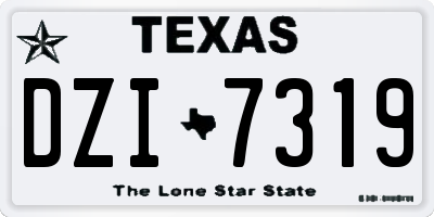 TX license plate DZI7319