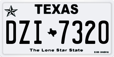 TX license plate DZI7320