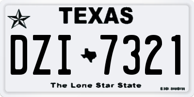 TX license plate DZI7321