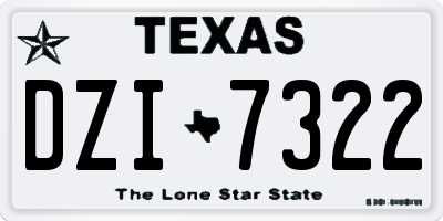 TX license plate DZI7322