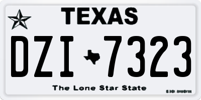 TX license plate DZI7323