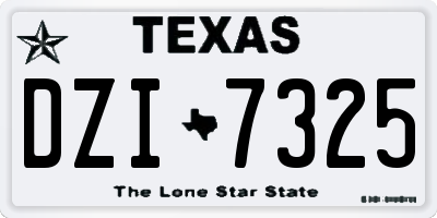 TX license plate DZI7325