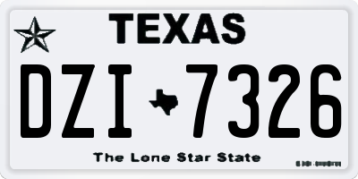 TX license plate DZI7326
