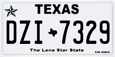 TX license plate DZI7329