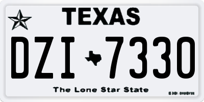 TX license plate DZI7330