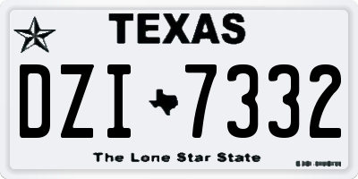 TX license plate DZI7332