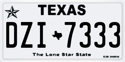 TX license plate DZI7333