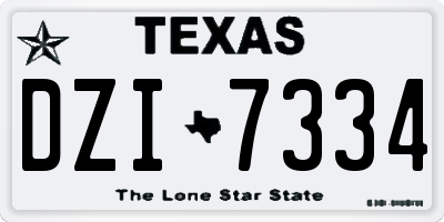 TX license plate DZI7334